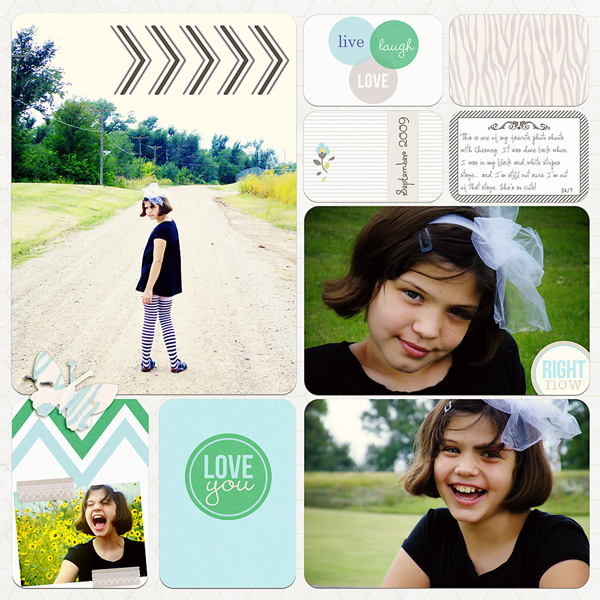Digital Project Life page created by misskim featuring "Down the Lane" by Sahlin Studio
