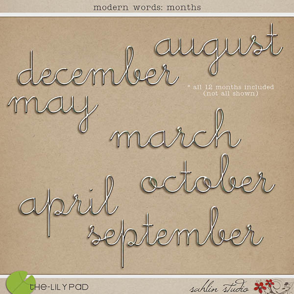 Modern Words: Months by Sahlin Studio