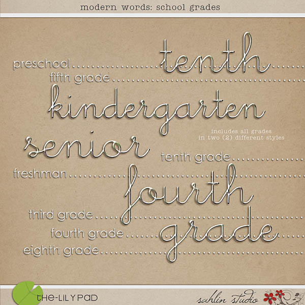 Modern Words: School Grades by Sahlin Studio