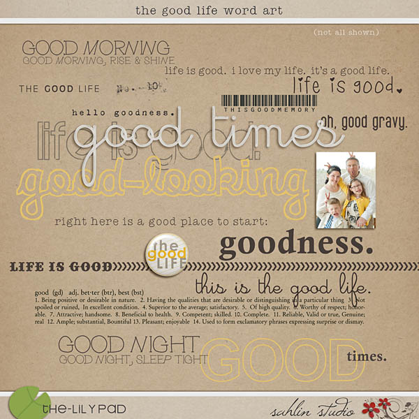 The Good Life Word Art by Sahlin Studio