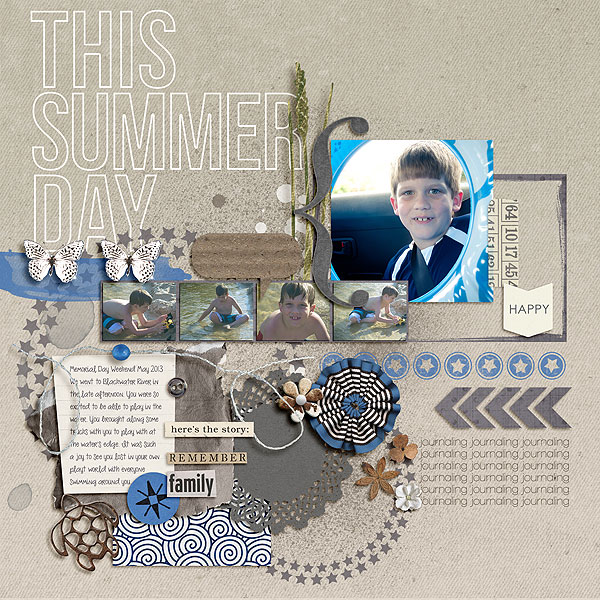 Digital Scrapbook page created by gonewiththewind featuring "Count the Waves" by Sahlin Studio