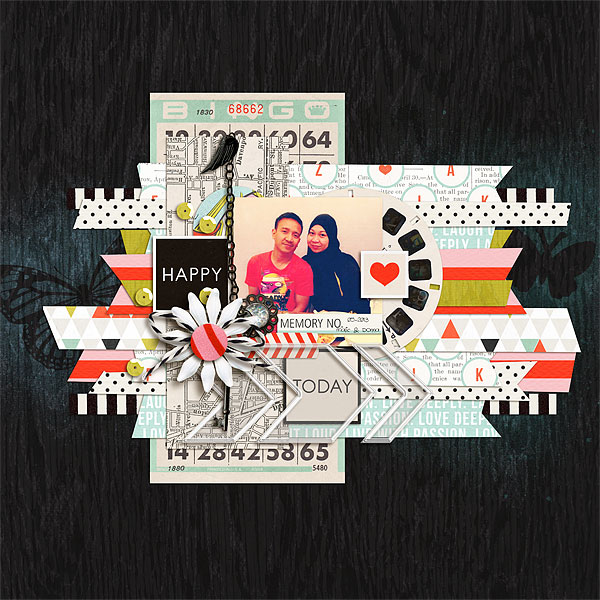 Digital Scrapbook page created by scrappydonna featuring "Acrylic: Arrows" by Sahlin Studio