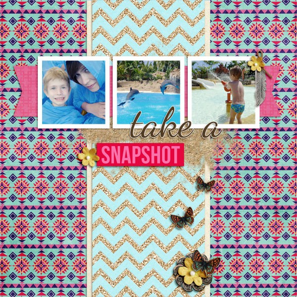 summer swimming digital scrapbook page created by dul featuring Sahlin Studio goodies