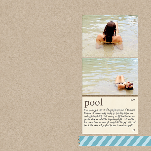Summer Beach Swimming scrapbook page created by misskim featuring Sahlin Studio goodies
