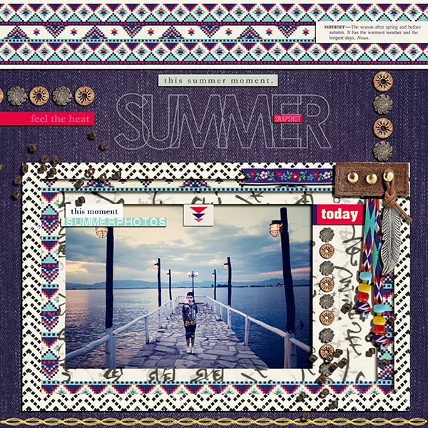 Digital Scrapbook page created by damayanti featuring "Aztec Summer" by Sahlin Studio