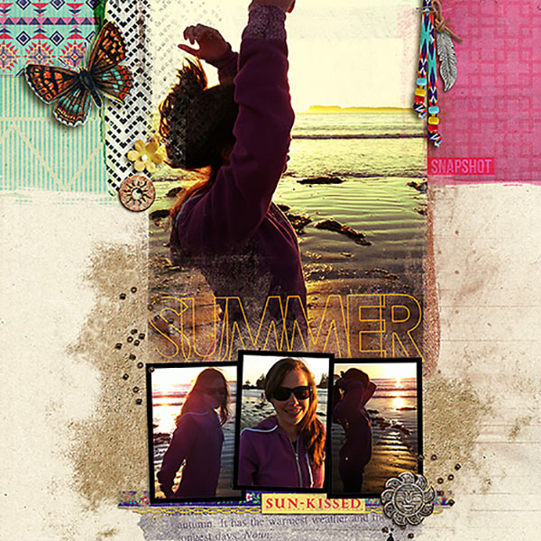 Digital Scrapbook page created by heather prins featuring "Aztec Summer" by Sahlin Studio