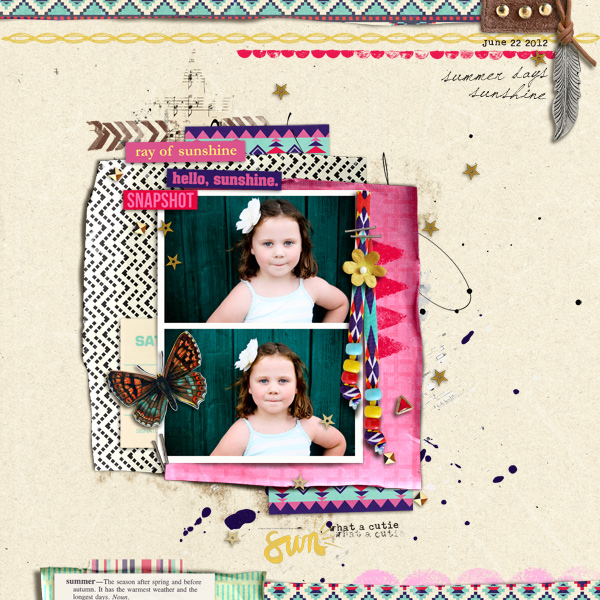 Digital Scrapbook page created by jenn barrette featuring "Aztec Summer" by Sahlin Studio