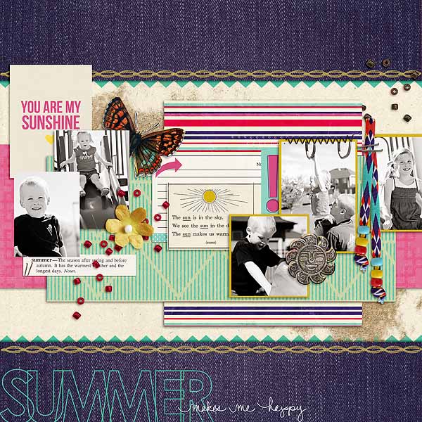 Digital Scrapbook page created by mamatothree featuring "Aztec Summer" by Sahlin Studio