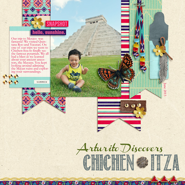 Digital Scrapbook page created by raquels featuring "Aztec Summer" by Sahlin Studio