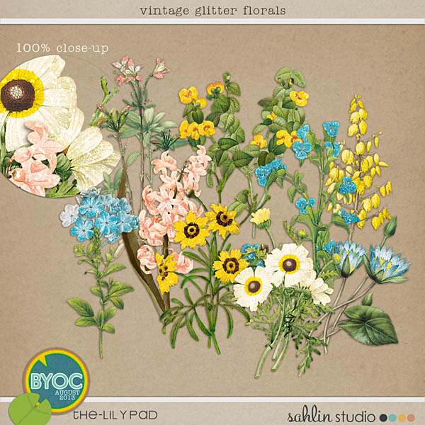 vintage glitter florals by sahlin studio