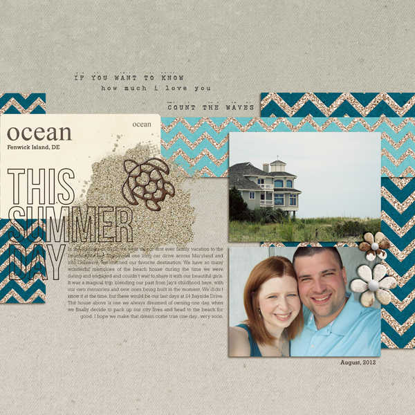 Summer Ocean digital scrapbook page created by teresavictor featuring Sahlin Studio goodies