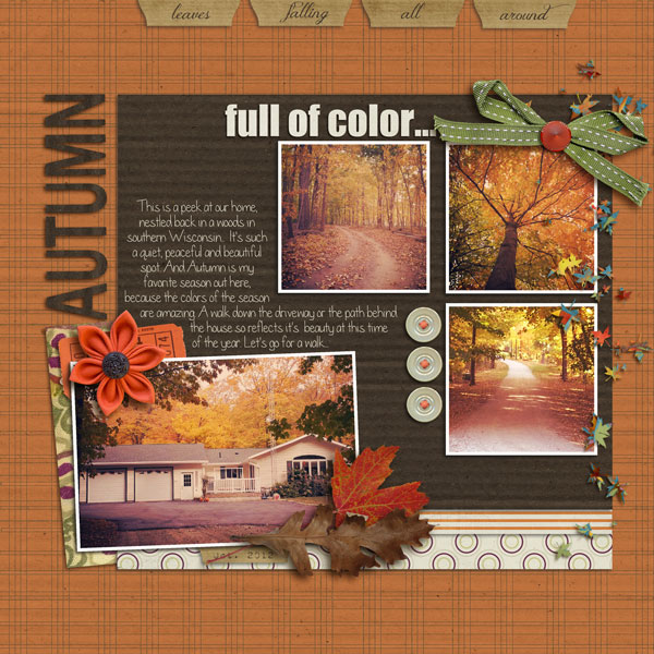 Fall / Autumn digital scrapbook layout created by Lor featuring Autumn Moon by Sahlin Studio