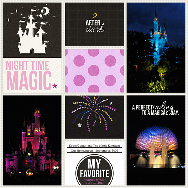 Disney After Dark Project Life page layout by TeresaVictor using Project Mouse: At Night by Sahlin Studio & Britt-ish Designs