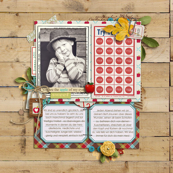 Digital Scrapbook Layout by jasmin featuring Apple Orchard by Sahlin Studio