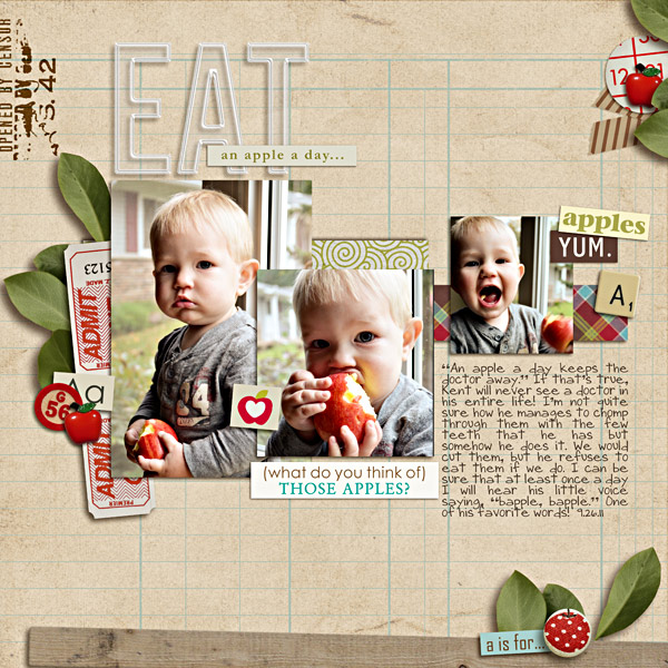 Digital Scrapbook Layout by plumdumpling featuring Apple Orchard by Sahlin Studio