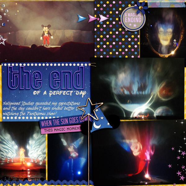 Disney After Dark Project Life page layout by becca using Project Mouse: At Night by Sahlin Studio & Britt-ish Designs