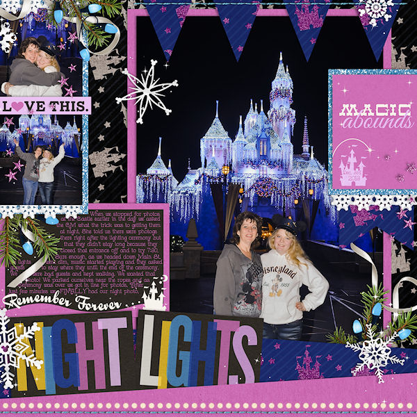 night lights at disney layout by wendy using Project Mouse: At Night by Sahlin Studio & Britt-ish Designs