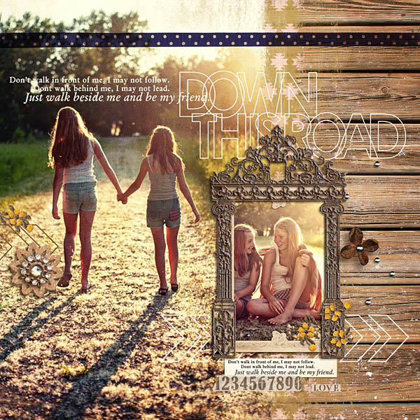 Walk Beside Me layout by kristasahlin using Country Road Kit, Country Road Journal Cards, Country Road Word Art by Sahlin Studio