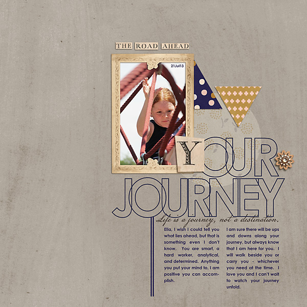 Your Journey layout by stampin_rachel Country Road Kit, Country Road Journal Cards, Country Road Word Art by Sahlin Studio