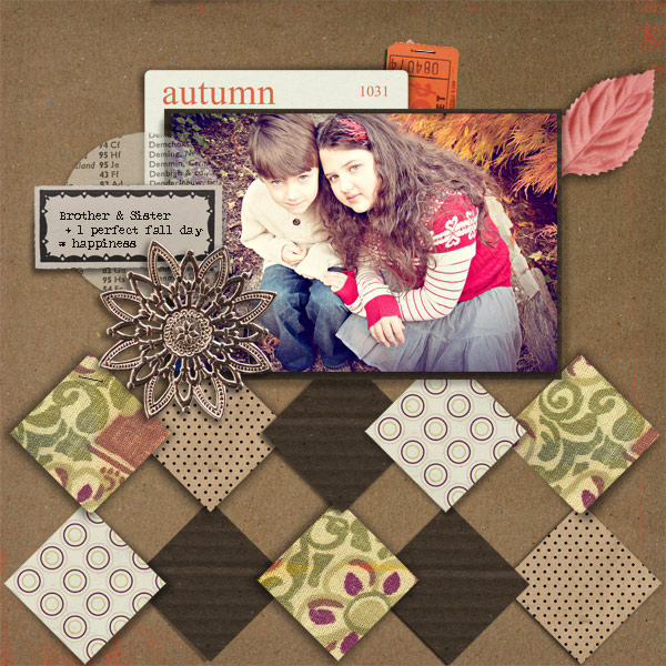 Fall / Autumn digital scrapbook layout created by marie featuring Autumn Moon by Sahlin Studio