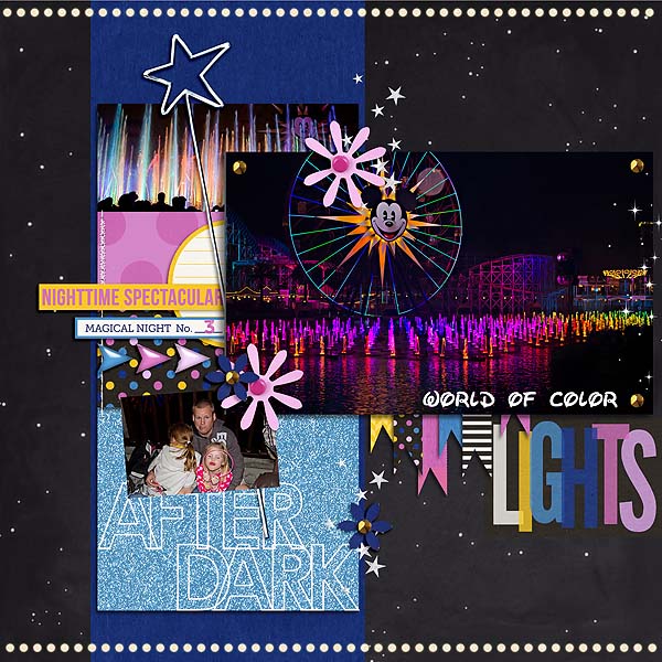 Disney After Dark digital scrapbook layout by mamatothree using Project Mouse: At Night by Sahlin Studio & Britt-ish Designs