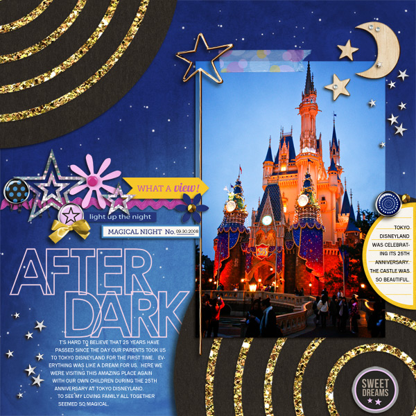 castle at night layout by mikinenn using Project Mouse: At Night by Sahlin Studio & Britt-ish Designs