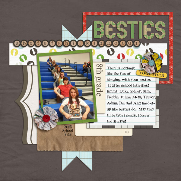 8th Grade Besties layout by lor using Journal Cards: School by Sahlin Studio