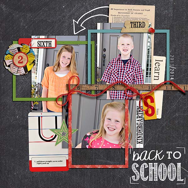 Back To School layout by mamatothree using Journal Cards: School by Sahlin Studio
