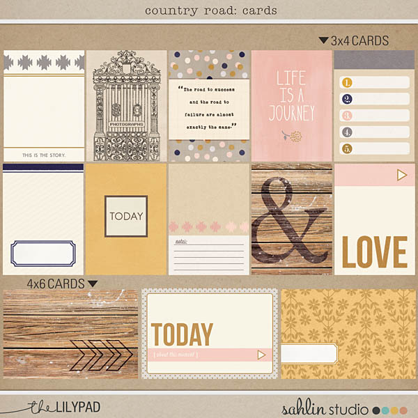 Sahlin Studio  Digital Scrapbooking Designs4x6 Monthly Cards No