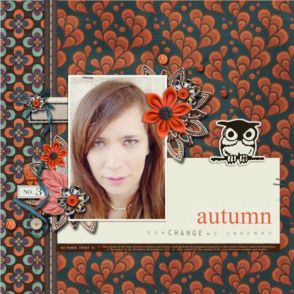 Fall / Autumn digital scrapbook layout created by dul featuring Autumn Moon by Sahlin Studio
