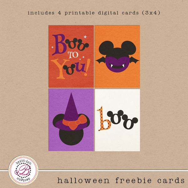 Boo To You - Halloween Freebie Cards by Britt-ish Designs