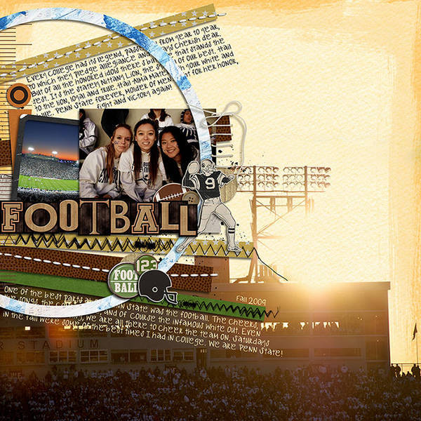 football digital scrapbook layout created by christine featuring Sports: Football by Sahlin Studio