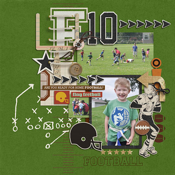 football digital scrapbook layout created by sahlink featuring Sports: Football by Sahlin Studio