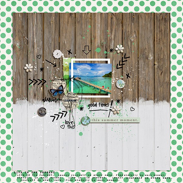 summer moment layout by margelz using magical photo overlays by sahlin studio