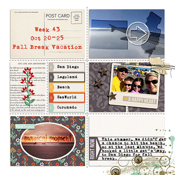 fall break vacation project life layout by FarrahJobling using Reflection kit by Sahlin Studio