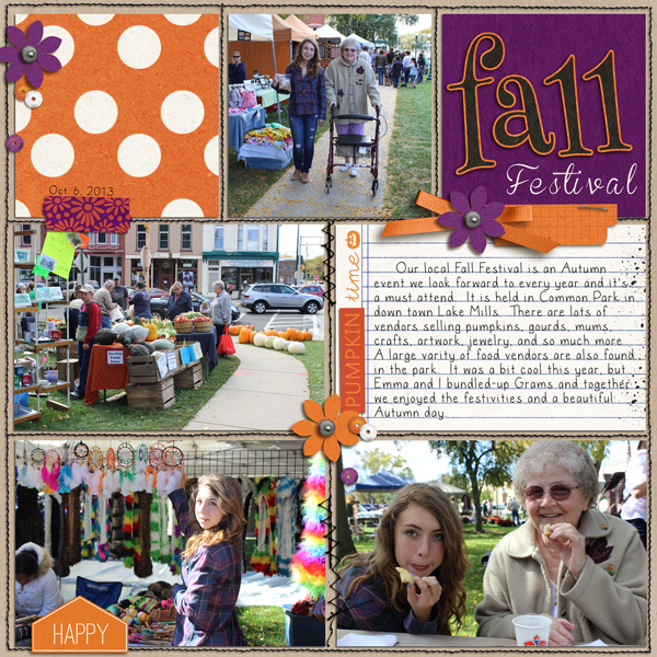 Fall Festival Project Life page by Lor using halloween time page by ajjones using Project Mouse: Halloween Edition by Sahlin Studio & Britt-ish Designs