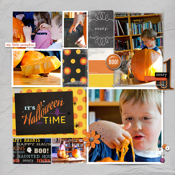 halloween double page layout by amberr (right) using Project Mouse: Halloween Edition by Sahlin Studio & Britt-ish Designs