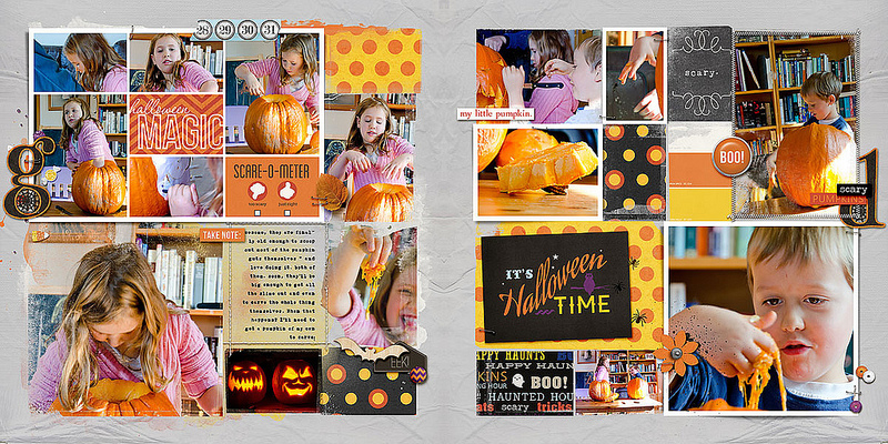 halloween double page layout by amberr using Project Mouse: Halloween Edition by Sahlin Studio & Britt-ish Designs