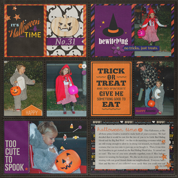 halloween trick or treat pocket scrapbooking / project life page by rlma using Project Mouse: Halloween Edition by Sahlin Studio & Britt-ish Designs