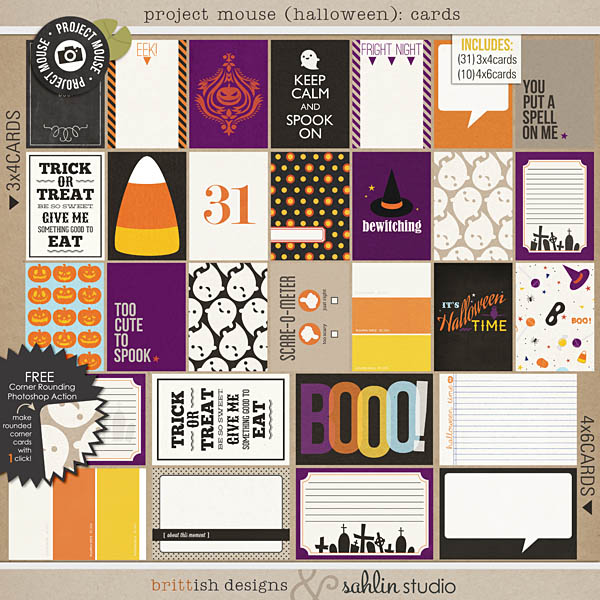 Project Life, Pocket Scrapbooking, Journal Cards - Digital Scrapbooking Kit  Bewitching Halloween Journal Cards - Digital Scrapbook