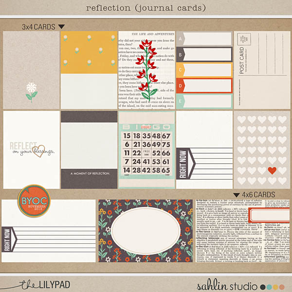 Reflection (Digital Scrapbook Journal Cards ) by Sahlin Studio