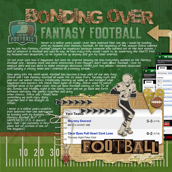 Football digital scrapbook layout by christineirion using Sports: Football by Sahlin Studio