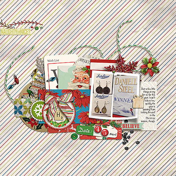 Christmas layout created by Heather Prins featuring Kitschy Christmas by Sahlin Studio and Jenn Barrette