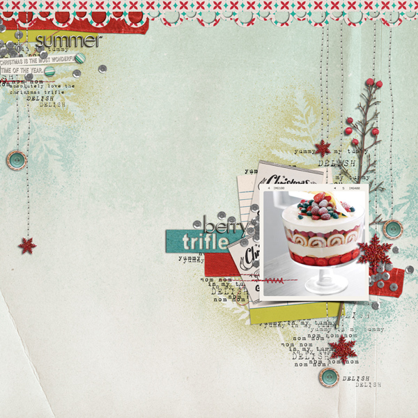 Christmas layout created by justagirl featuring Kitschy Christmas by Sahlin Studio and Jenn Barrette