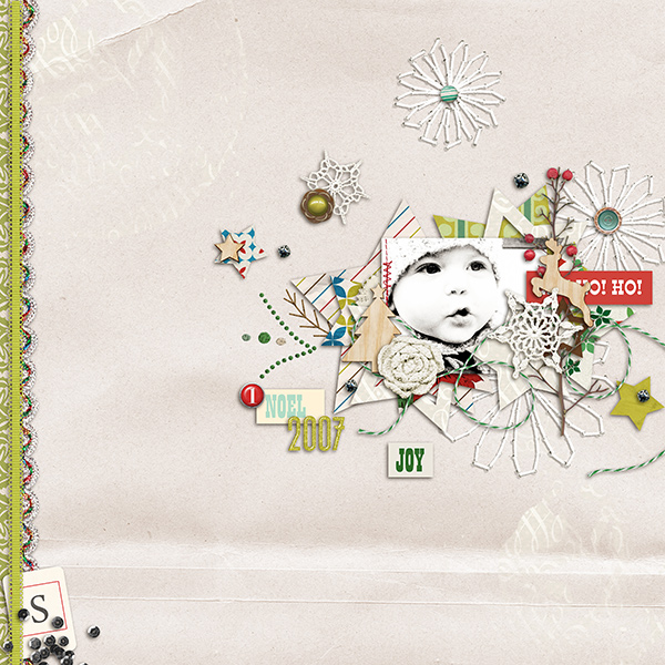 Christmas layout created by louso featuring Kitschy Christmas by Sahlin Studio and Jenn Barrette