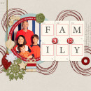 Christmas Family scrapbook layout by mikinenn using Wood Veneer: Christmas, Daily Date Brads, Project Life - Vintage Christmas Alpha Cards by Sahlin Studio
