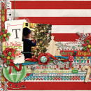 Christmas layout by scrappydonna using Wood Veneer: Christmas, Daily Date Brads No.2, Vintage Christmas Alpha Cards by Sahlin Studio