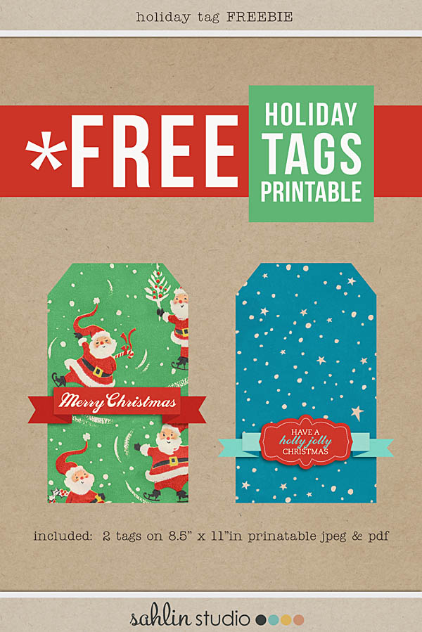 FREE Printable Holiday Tags by Sahlin Studio