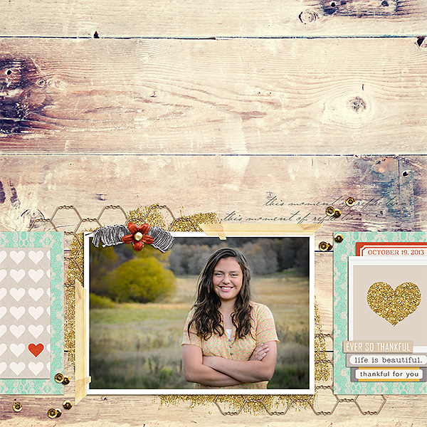 Fall Digital Scrapbook Layout by kv2av using FREE Template & Treasured Moments by Sahlin Studio 