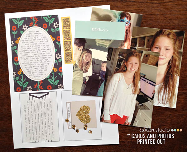 right now project life, journal cards & photos printed out by kristasahlin using Reflection Kit by Sahlin Studio